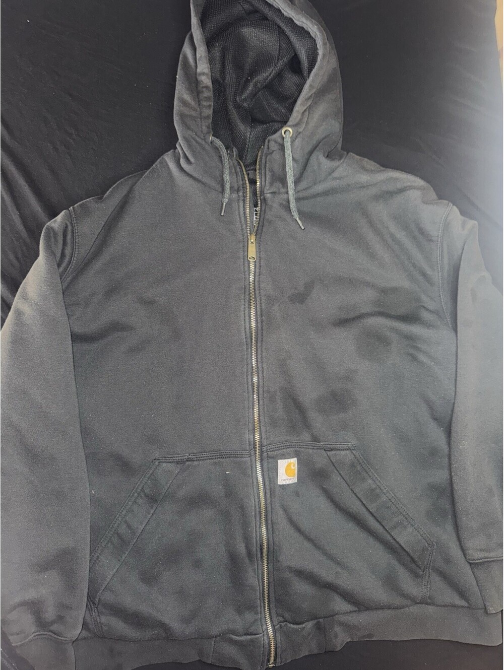 Carhartt Men's 2XL Loose Fit Black Full Zip Rain Defender Sweatshirt TS4078-M